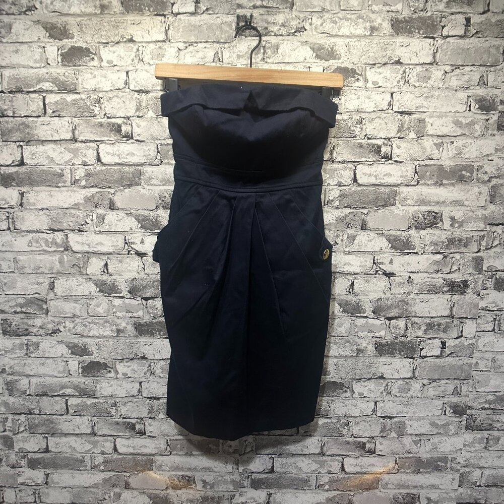 EUC City Triangles Navy Blue Mini Dress w/Tie Size 3
